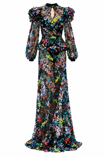 OM147 Multicolor floral dress